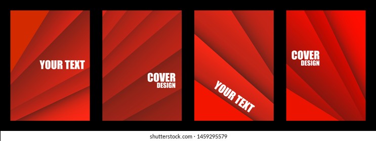 Bright abstract covers set. Striples with overlay, modern design