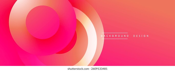 Bright abstract design. Overlapping circles create dynamic gradient effect. Warm colors dominate, evoking modern feel. Simple, clean composition.