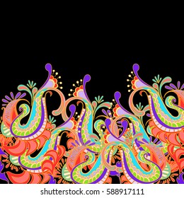 bright abstract east  background with flowers, vintage style, fabric, paper for design, ornament.