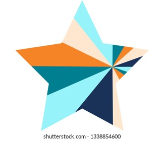 bright abstract element on a white background, large color star, detail, figure, beautiful geometric pattern, print for textiles, printing