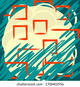 bright abstract fantasy background, flat vector illustration