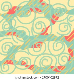 bright abstract fantasy background, flat vector illustration