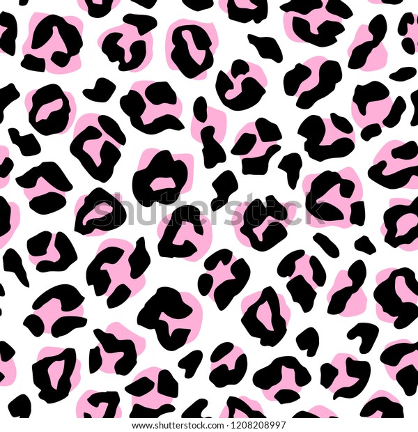 Bright Abstract Fashionable Leopard Pink Black Stock Vector (Royalty ...