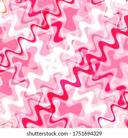 Fondo festivo abstracto brillante, rayas onduladas diagonales de varios tonos rosados, rojos y blancos. Ideal como fondo para cualquier producto impreso, página web, anuncio u otro diseño.   