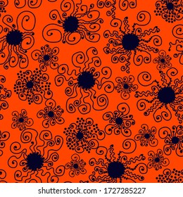 Bright abstract floral vector seamless pattern for decoration, packaging.