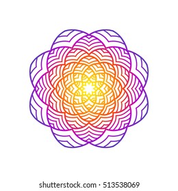 Bright abstract flower on a white background. color transition. The clear pattern.