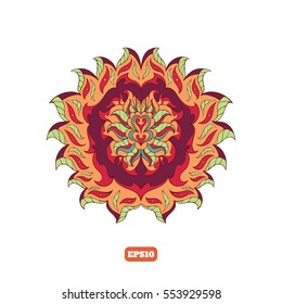 Bright abstract flower on a white background. Exotic plants.