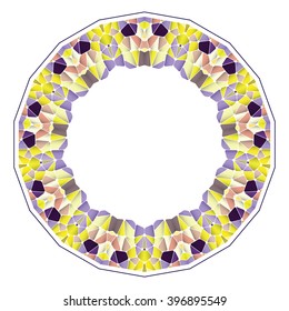 Bright abstract frame mandala. Vector design template for art.