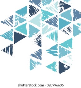 Bright abstract geometric background. Colorful mosaic of triangles. Geometric hipster retro background with place for your text. Grunge triangle background.