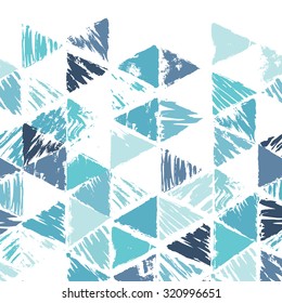 Bright abstract geometric background. Colorful mosaic of triangles. Geometric hipster retro background with place for your text. Grunge triangle background.