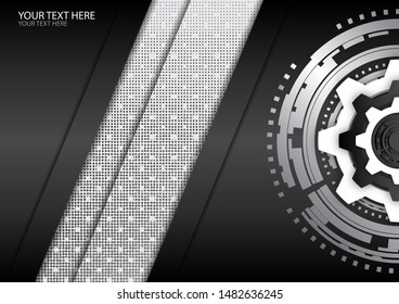 Bright abstract geometric background, gear wheel. Business template for brochure, cover, banner, flyer. Vector illustration for your corporate design.bstract technology background