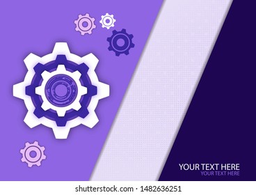 Bright abstract geometric background, gear wheel. Business template for brochure, cover, banner, flyer. Vector illustration for your corporate design.bstract technology background