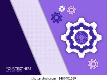 Bright abstract geometric background, gear wheel. Business template for brochure, cover, banner, flyer. Vector illustration for your corporate design.bstract technology background