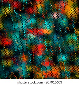 Bright abstract geometric background with squares. Mosaic pattern. Vector illustration. Web and mobile template.  