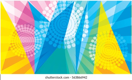 Bright abstract geometric background. Suitable for poster, banner, card. Vector illustration.