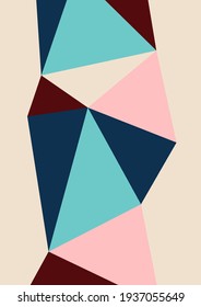 Fondo geométrico abstracto brillante de triángulos. Formas de color inusuales para tu mensaje. Presentación comercial o técnica, plantilla de portada de la aplicación. Ilustración del vector