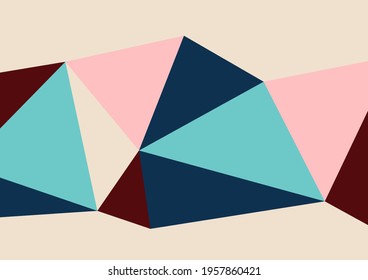 Bright abstract geometric background from triangles. Unusual color forms for your message. Business or technical presentation, app cover template. Vector illustration