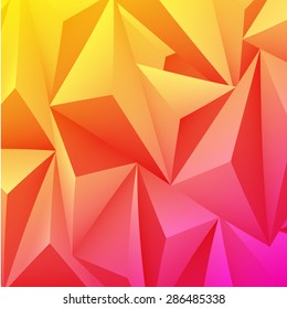 Bright abstract geometric backgrounds. Polygonal vector for your design. Colorful mosaic of triangles.