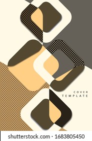 Bright abstract geometric composition with square rounded rhombuses. Modern design background. Business presentation design template, cover, brochure, flyer, web banner. Vector illustration