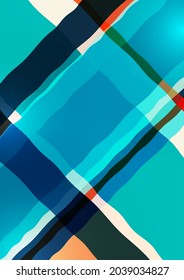Rayas irregulares geométricas abstractas y luminosas. Sobreposición de formas. Adecuado para materiales promocionales, folletos, banners. Ilustración del vector