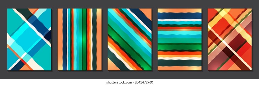 Helle abstrakte geometrische unregelmäßige Streifen. Überlappende Formen. Geeignet für Werbematerialien, Broschüren, Banner. Vektorgrafik