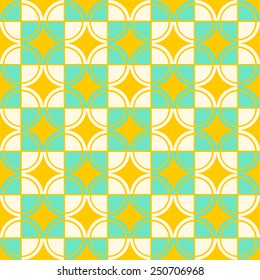 Bright abstract geometric  pattern, background, decor print, half circles ,cubes (also saved in swatches panel)