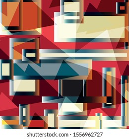 Bright abstract geometric pattern in graffiti style quality illustration for your design