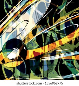 Bright abstract geometric pattern in graffiti style quality illustration for your design