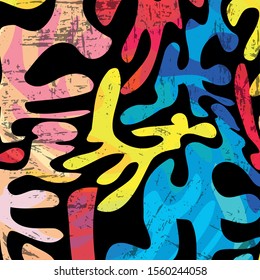 Bright abstract geometric pattern in graffiti style quality illustration for your design