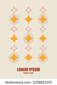 bright abstract geometric poster with text