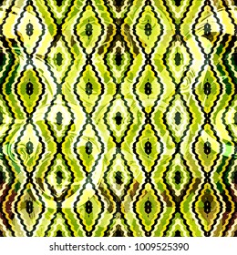 Bright abstract geometric seamless pattern in graffiti style. Quality vector illustration for your design