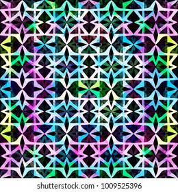 Bright abstract geometric seamless pattern in graffiti style. Quality vector illustration for your design