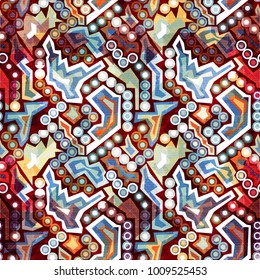 Bright abstract geometric seamless pattern in graffiti style. Quality vector illustration for your design