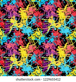 Bright abstract geometric seamless pattern in graffiti style. Quality vector illustration for your design
