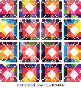 Bright abstract geometric seamless pattern in graffiti style. Quality vector illustration for your design