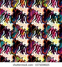 Bright abstract geometric seamless pattern in graffiti style. Quality vector illustration for your design