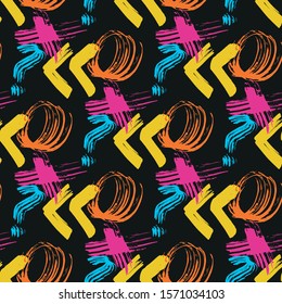 Bright abstract geometric seamless pattern in graffiti style quality illustration for your design