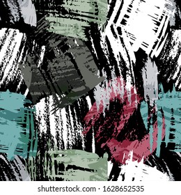 Bright abstract geometric seamless pattern in graffiti style. Quality vector illustration for your design