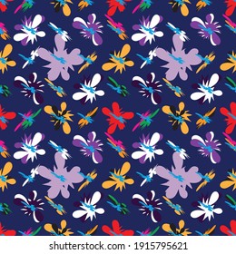 Bright abstract geometric seamless pattern in graffiti style. Quality vector illustration for your design