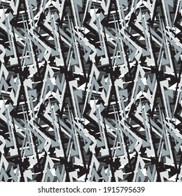 Bright abstract geometric seamless pattern in graffiti style. Quality vector illustration for your design