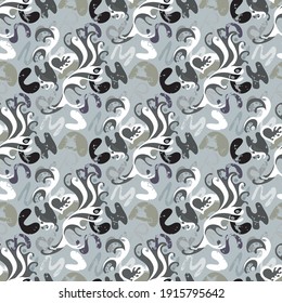 Bright abstract geometric seamless pattern in graffiti style. Quality vector illustration for your design