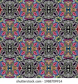 Bright abstract geometric seamless pattern in graffiti style. Quality vector illustration for your design