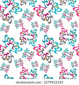 Bright abstract geometric seamless pattern in graffiti style. Quality vector illustration for your design