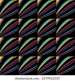 Bright abstract geometric seamless pattern in graffiti style. Quality vector illustration for your design
