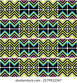 Bright abstract geometric seamless pattern in graffiti style. Quality vector illustration for your design