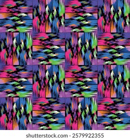 Bright abstract geometric seamless pattern in graffiti style. Quality vector illustration for your design