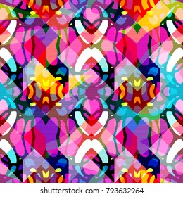 Bright abstract geometric seamless pattern in graffiti style. Quality vector illustration for your design