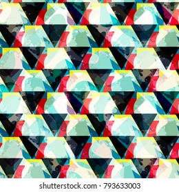 Bright abstract geometric seamless pattern in graffiti style. Quality vector illustration for your design