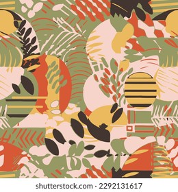 bright abstract geometric tropical seamless pattern for sportswear