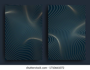 Bright abstract gradient background with geometric shapes and curved lines. Holographic effect. Foil.Design for covers, posters, wrapping paper. Vector illustration
